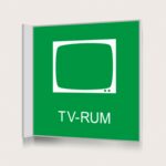 Flaggskylt Tvättstuga Grön 150 x 150 mm