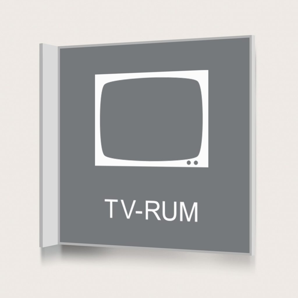 Flaggskylt Tvättstuga Grå 150 x 150 mm