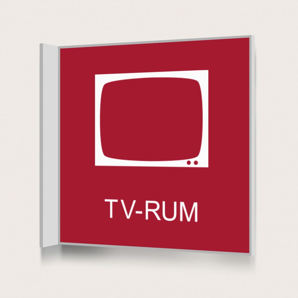 Flaggskylt Tvättstuga Röd 150 x 150 mm