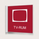 Flaggskylt Tvättstuga Röd 150 x 150 mm