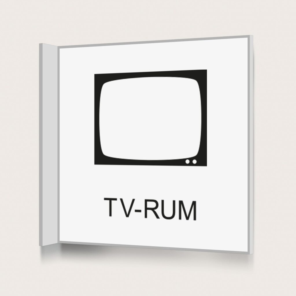 Flaggskylt Tvättstuga Vit 150 x 150 mm