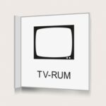 Flaggskylt Tvättstuga Vit 150 x 150 mm