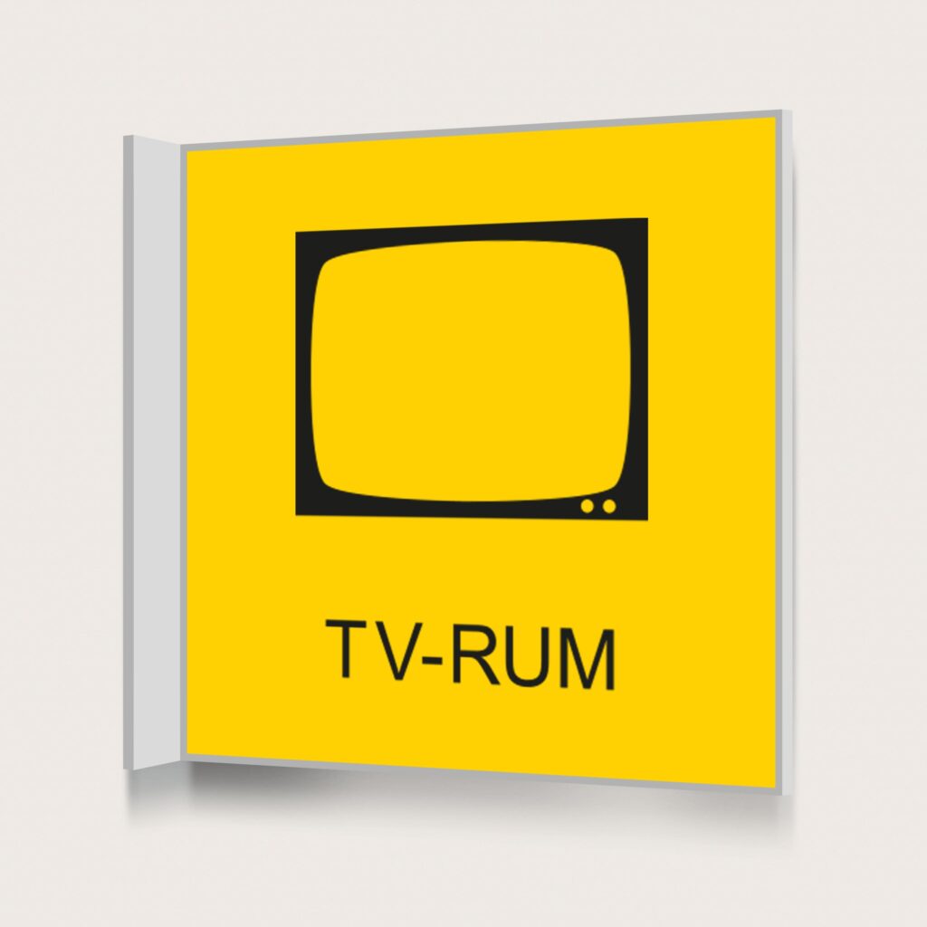 Flaggskylt Tvättstuga Gul 150 x 150 mm