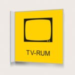 Flaggskylt Tvättstuga Gul 150 x 150 mm