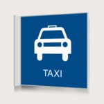 Flaggskylt Taxi Blå 150 x 150 mm