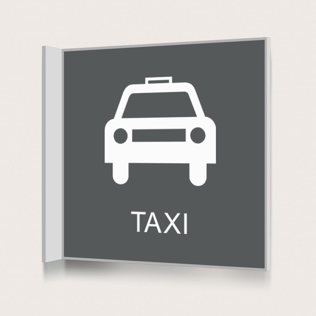 Flaggskylt Taxi Charcoal 150 x 150 mm