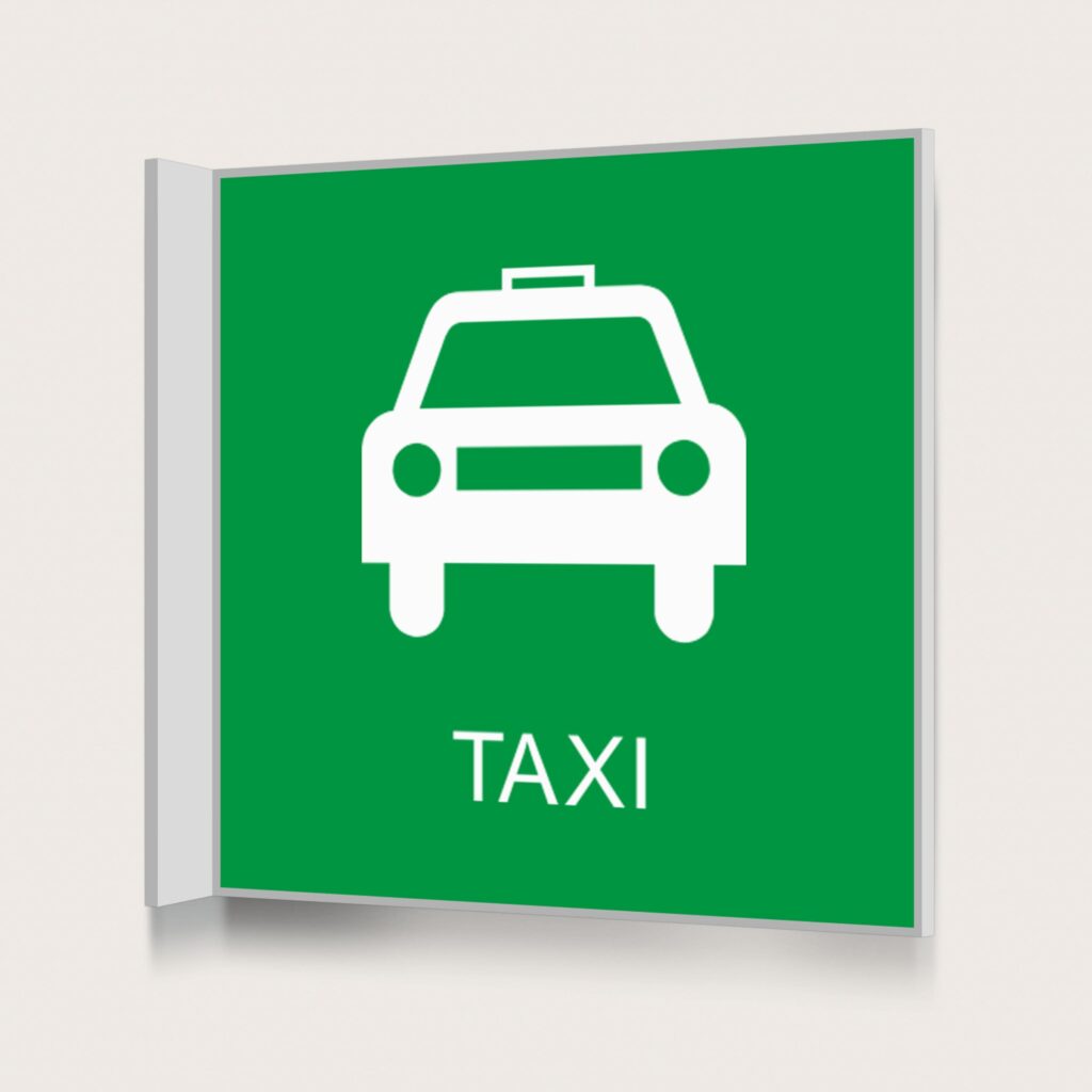 Flaggskylt Taxi Grön 150 x 150 mm