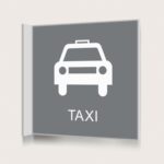 Flaggskylt Taxi Grå 150 x 150 mm