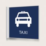 Flaggskylt Taxi Mörkblå 150 x 150 mm