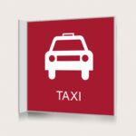 Flaggskylt Taxi Röd 150 x 150 mm
