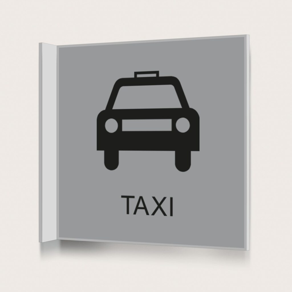 Flaggskylt Taxi Silver 150 x 150 mm