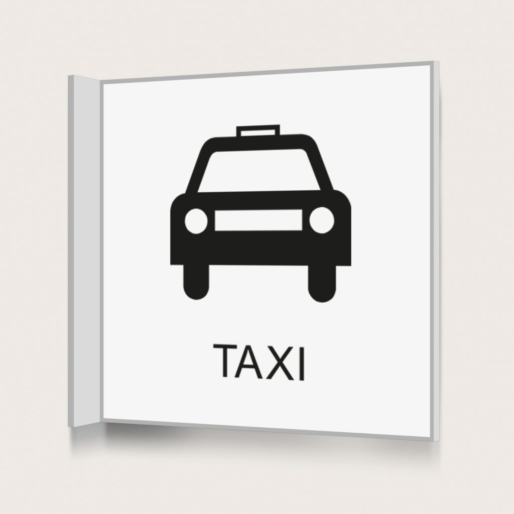 Flaggskylt Taxi Vit 150 x 150 mm