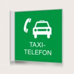 Flaggskylt Taxitelefon Grön 150 x 150 mm
