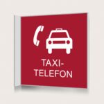 Flaggskylt Taxitelefon Röd 150 x 150 mm