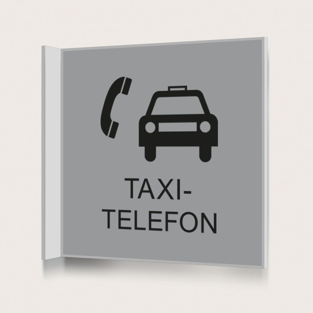 Flaggskylt Taxitelefon Silver 150 x 150 mm