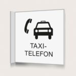 Flaggskylt Taxitelefon Vit 150 x 150 mm
