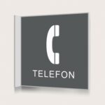 Flaggskylt Telefon Charcoal 150 x 150 mm