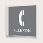 Flaggskylt Telefon Grå 150 x 150 mm