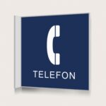 Flaggskylt Telefon Mörkblå 150 x 150 mm