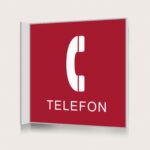 Flaggskylt Telefon Röd 150 x 150 mm