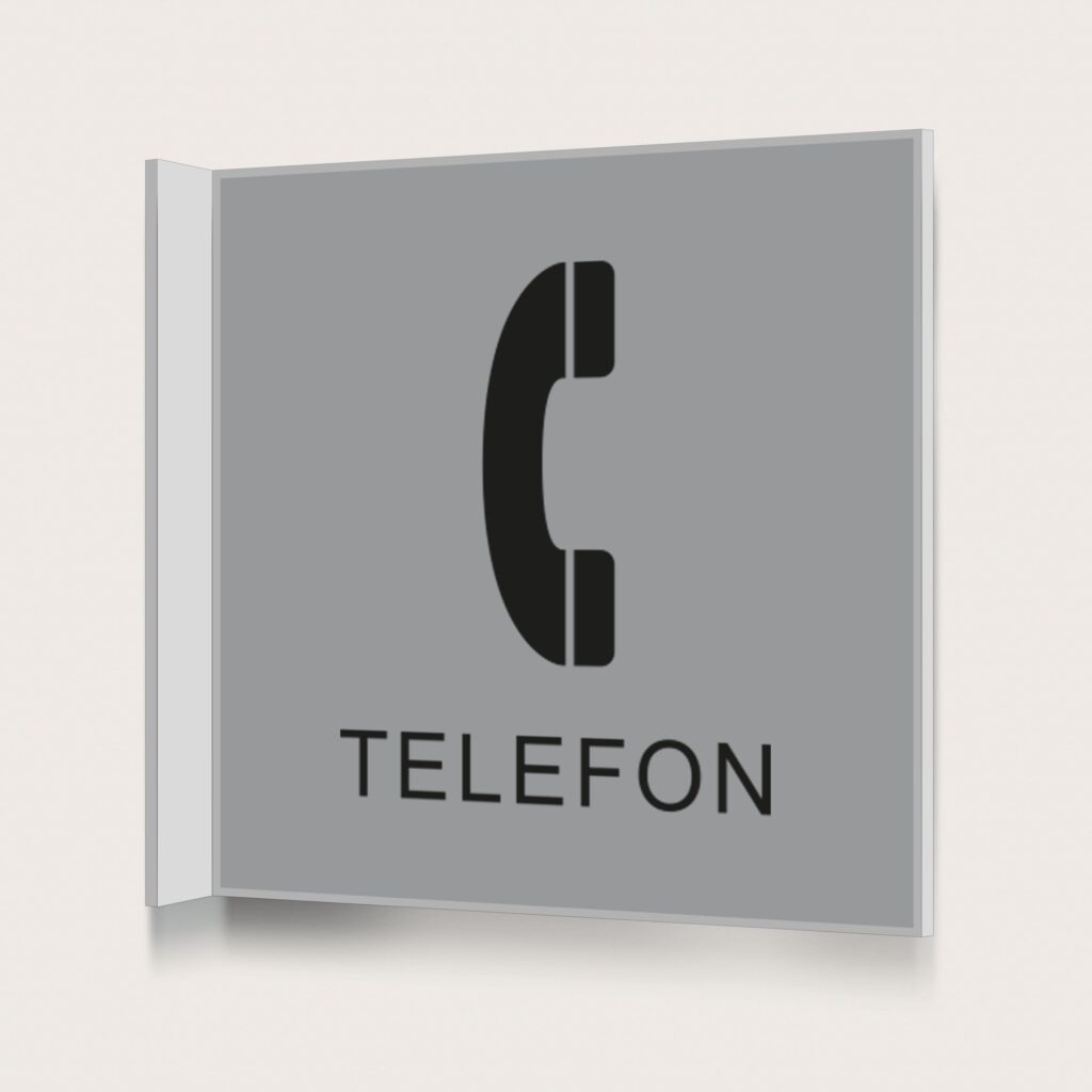 Flaggskylt Telefon Silver 150 x 150 mm