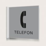 Flaggskylt Telefon Silver 150 x 150 mm