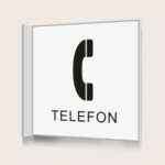 Flaggskylt Telefon Vit 150 x 150 mm