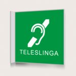 Flaggskylt Teleslinga Öra Grön 150 x 150 mm