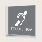 Flaggskylt Teleslinga Öra Grå 150 x 150 mm