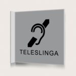 Flaggskylt Teleslinga Öra Silver 150 x 150 mm