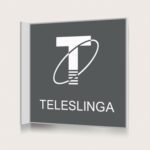 Flaggskylt Teleslinga Charcoal 150 x 150 mm