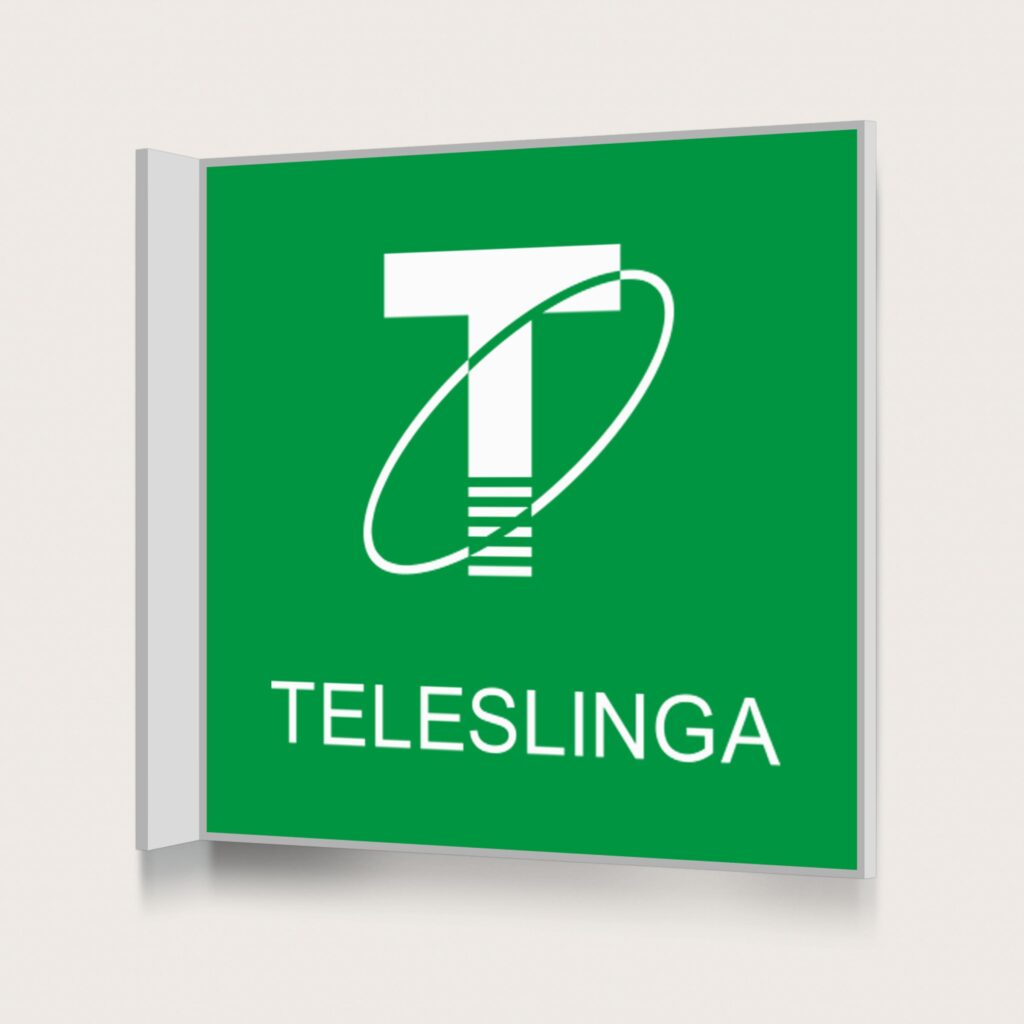 Flaggskylt Teleslinga Grön 150 x 150 mm