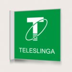Flaggskylt Teleslinga Grön 150 x 150 mm