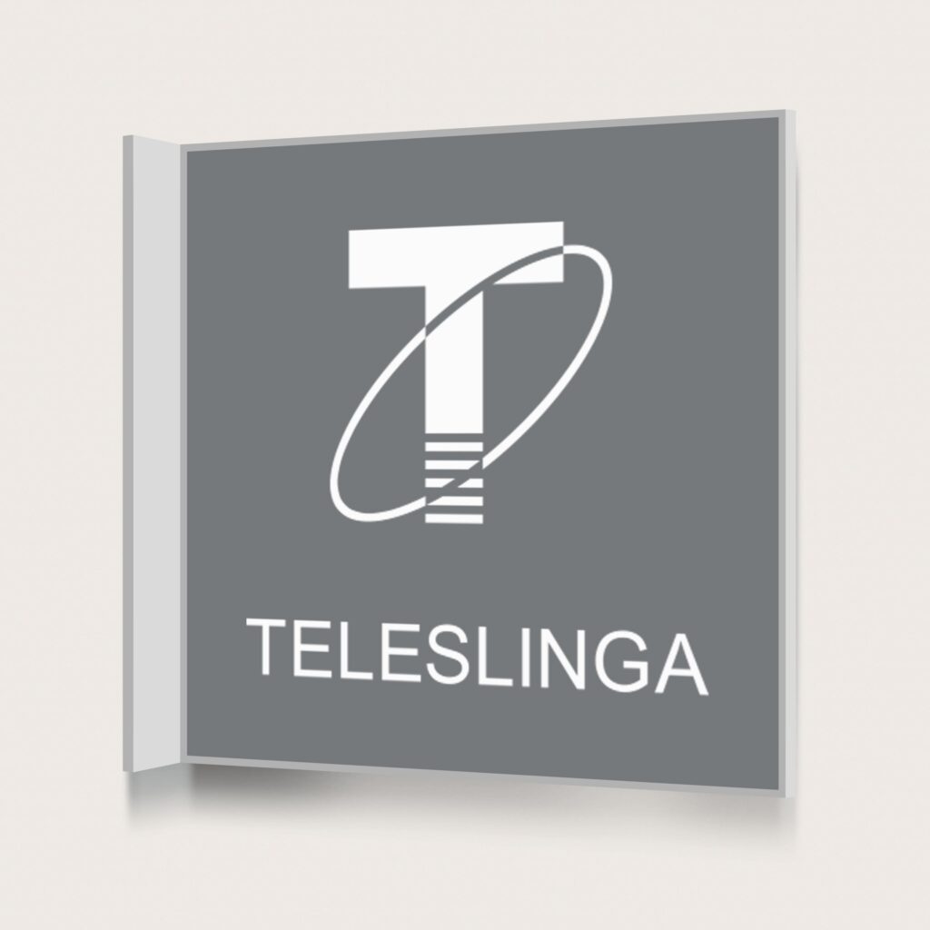 Flaggskylt Teleslinga Grå 150 x 150 mm