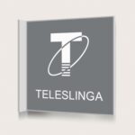 Flaggskylt Teleslinga Grå 150 x 150 mm