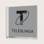 Flaggskylt Teleslinga Silver 150 x 150 mm