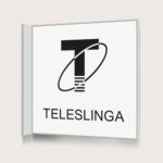 Flaggskylt Teleslinga Vit 150 x 150 mm