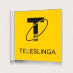 Flaggskylt Teleslinga Gul 150 x 150 mm