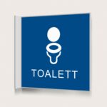 Flaggskylt Toalett Unisex Blå 150 x 150 mm
