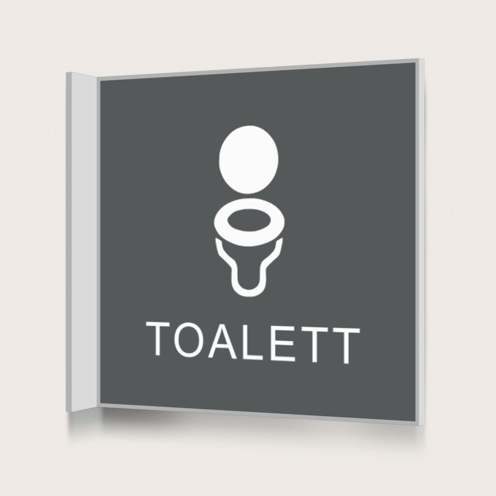 Flaggskylt Toalett Unisex Charcoal 150 x 150 mm