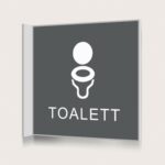 Flaggskylt Toalett Unisex Charcoal 150 x 150 mm