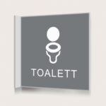 Flaggskylt Toalett Unisex Grå 150 x 150 mm