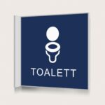 Flaggskylt Toalett Unisex Mörkblå 150 x 150 mm