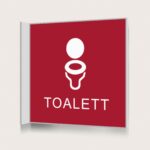 Flaggskylt Toalett Unisex Röd 150 x 150 mm