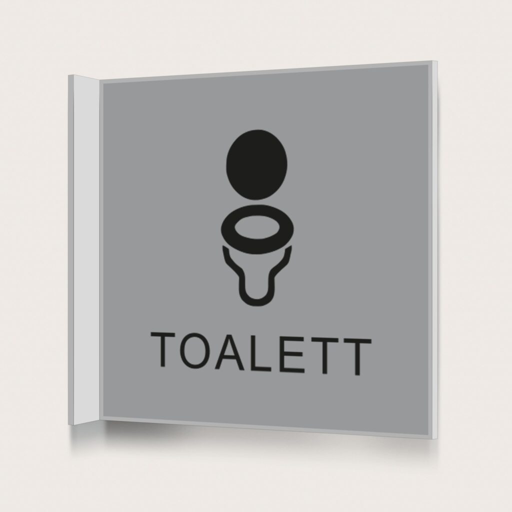 Flaggskylt Toalett Unisex Silver 150 x 150 mm