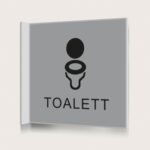 Flaggskylt Toalett Unisex Silver 150 x 150 mm