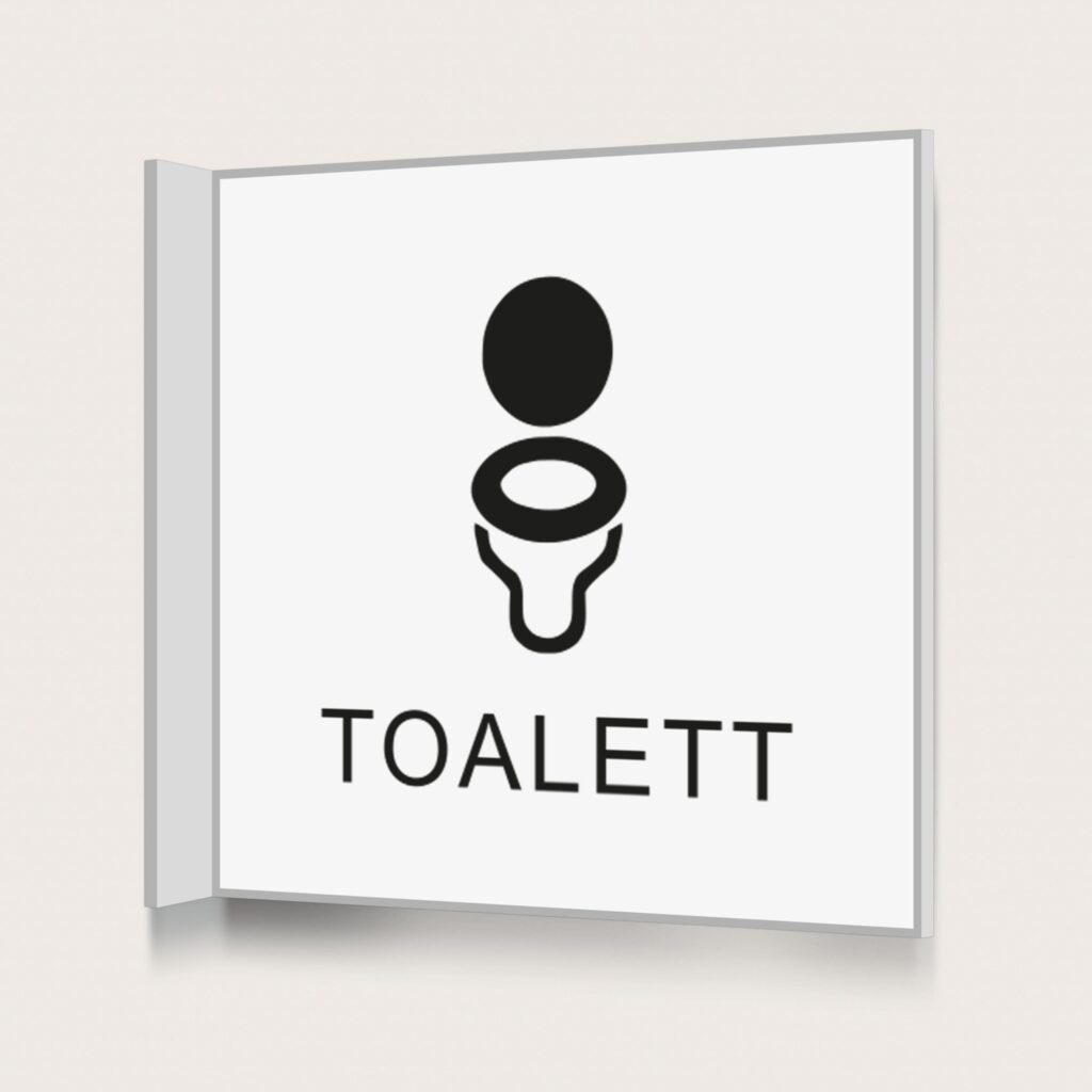 Flaggskylt Toalett Unisex Vit 150 x 150 mm