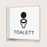 Flaggskylt Toalett Unisex Vit 150 x 150 mm