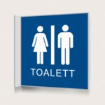 Flaggskylt Toalett Blå 150 x 150 mm