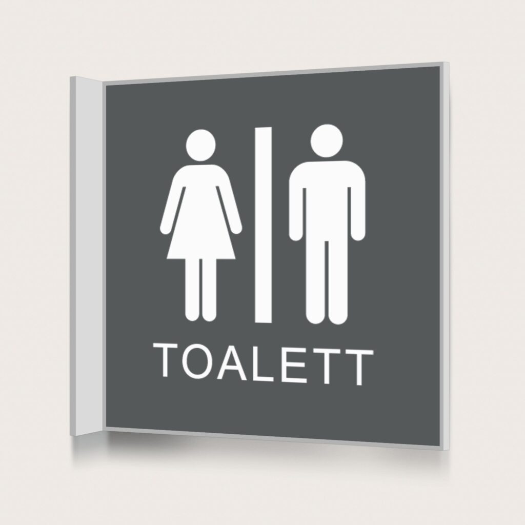 Flaggskylt Toalett Charcoal 150 x 150 mm